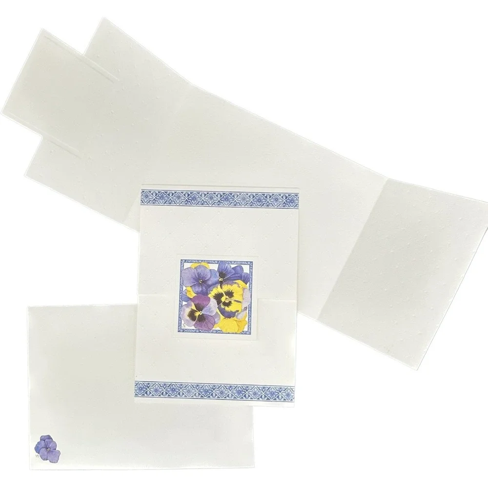 15 Hallmark Blank Nature's Sketchbook Pansies Note Cards & Envelopes Boxes READ
